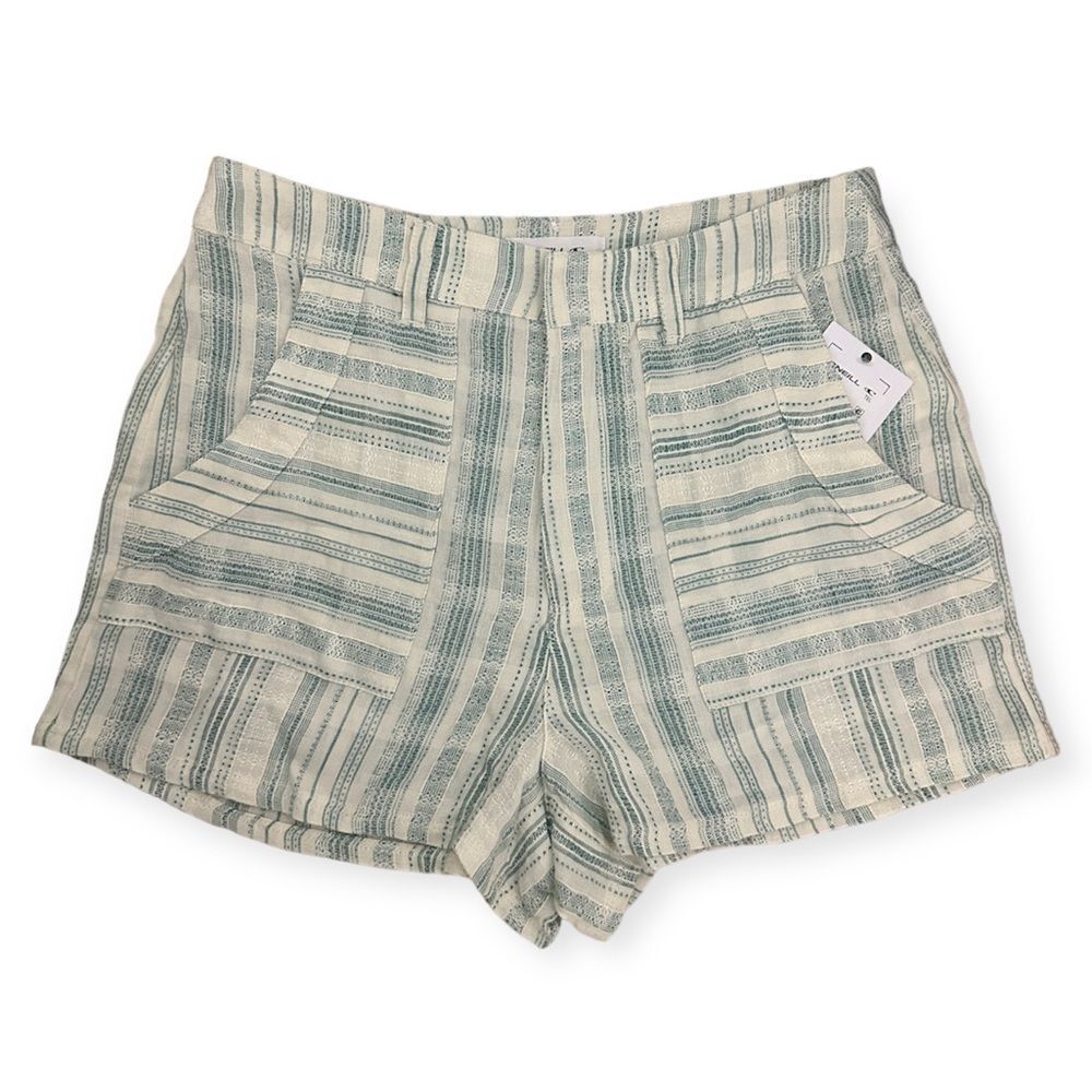 O’Neill Embroidered Emerald Green Stripes Casual Garcia Shorts NWT